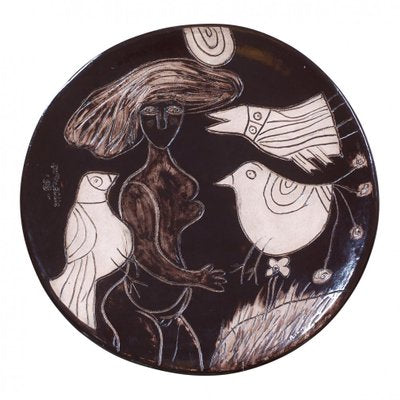 Woman with a Bird Ceramic Dish by Corneille-MTD-1399783