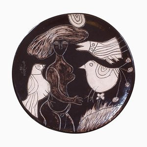 Woman with a Bird Ceramic Dish by Corneille-MTD-1399783