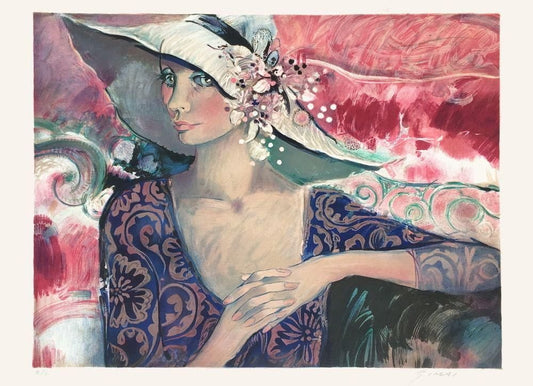 Woman with Flowered Hat by Sachiko Imai