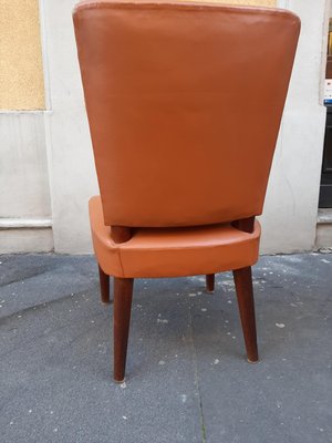 Wood and Brown Leather Dining Chair by Osvaldo Borsani for Atelier Borsani Varedo, 1930s-OHK-860791