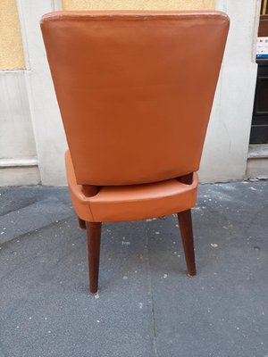 Wood and Brown Leather Dining Chair by Osvaldo Borsani for Atelier Borsani Varedo, 1930s-OHK-860791