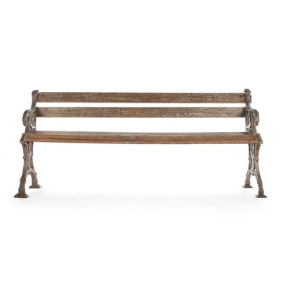 Wood and Cast Iron Bench, 1940s-NQ-571428