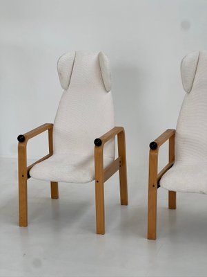 Wood and Fabric Armchairs, 1970s, Set of 2-GTS-2020216