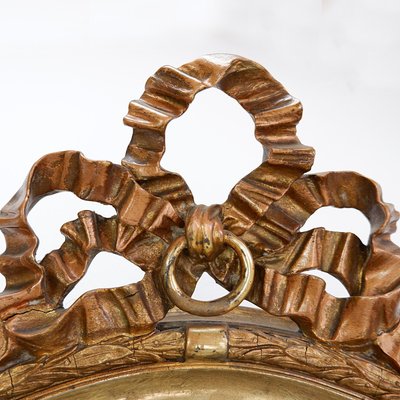 Wood and Gilded Plaster Noeud Damour Oval Mirror-NYF-2024126