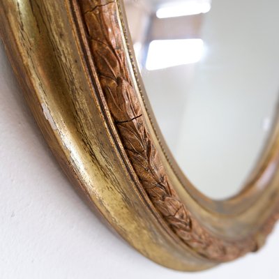 Wood and Gilded Plaster Noeud Damour Oval Mirror-NYF-2024126