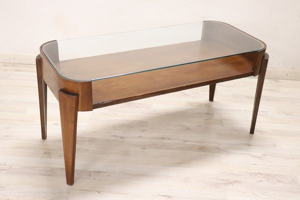 Wood and Glass Coffee Table, 1950s-DCO-1797386