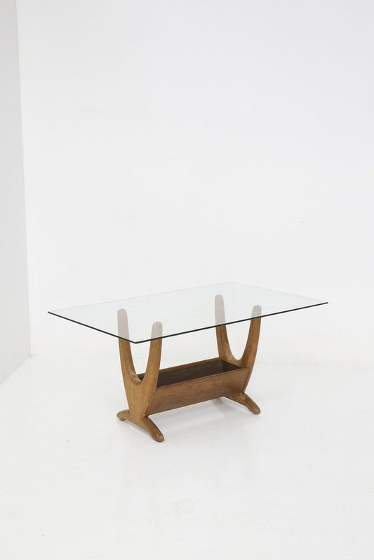 Wood and Glass Coffee Table attributed to Adrian Pearsall, 1960s