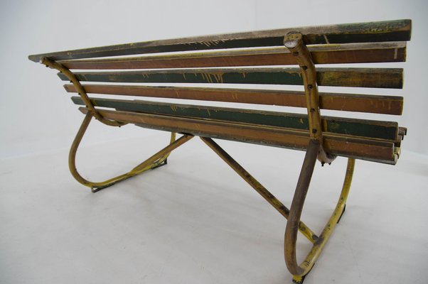 Wood and Iron Bench, 1930s-TZ-1388030