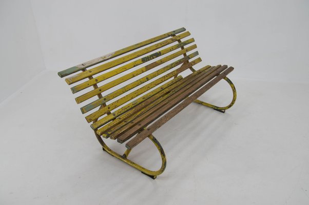 Wood and Iron Bench, 1930s-TZ-1388030