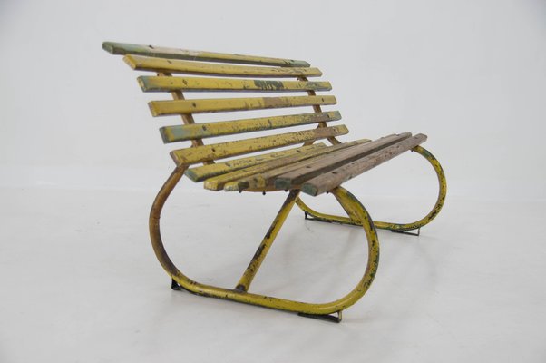 Wood and Iron Bench, 1930s-TZ-1388030