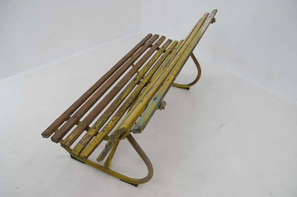 Wood and Iron Bench, 1930s-TZ-1388030