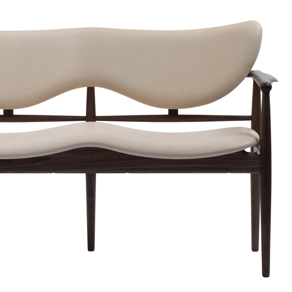 Wood and Leather 48 Sofa Bench by Finn Juhl for House of Finn Juhl