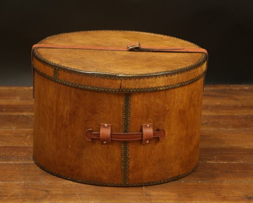 Wood and Leather Hat Trunk-EMZ-1760859