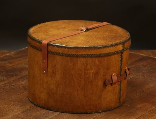 Wood and Leather Hat Trunk-EMZ-1760859