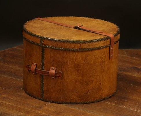 Wood and Leather Hat Trunk-EMZ-1760859