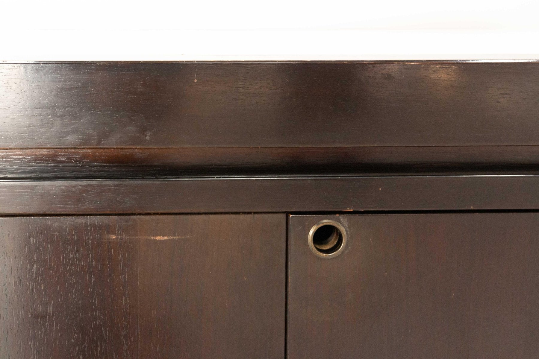 Wood and Marble Cabinet or Commode Removable into Dining Table, France, 1980s