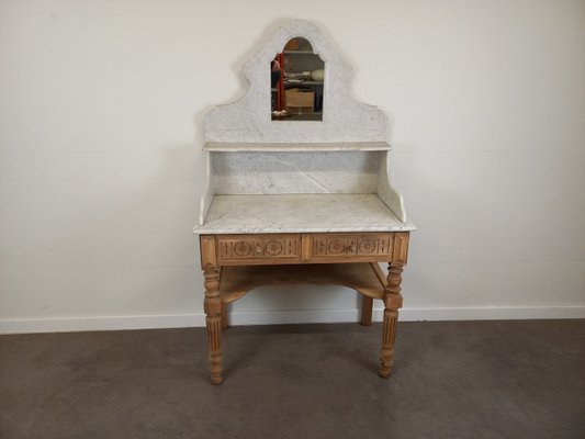 Wood and Marble Dressing Table-TUK-2020097