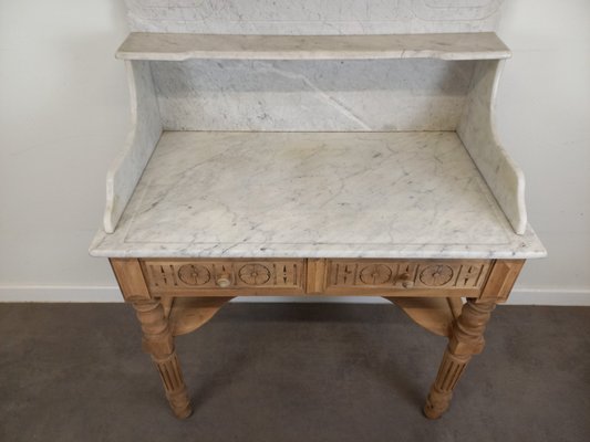 Wood and Marble Dressing Table-TUK-2020097