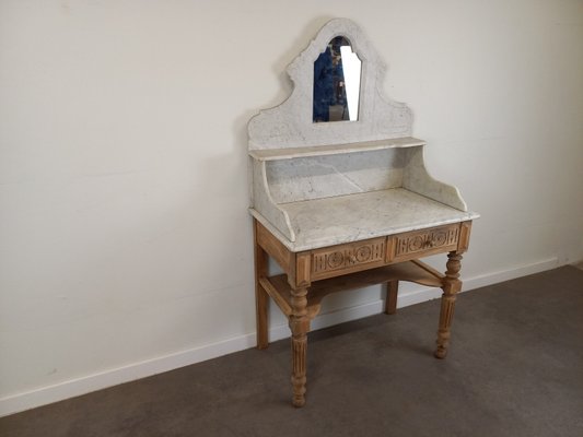 Wood and Marble Dressing Table-TUK-2020097