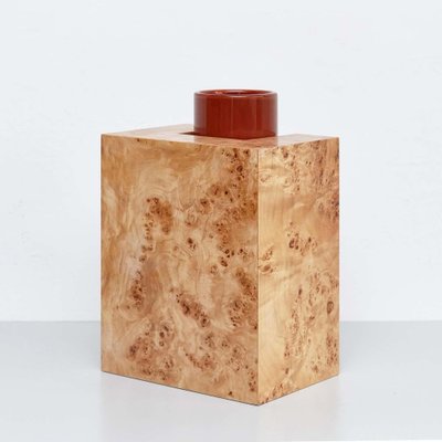 Wood and Murano Glass Vase Y from 27 Woods for Chinese Artificial Flowers by Ettore Sottsass-WM-1318350