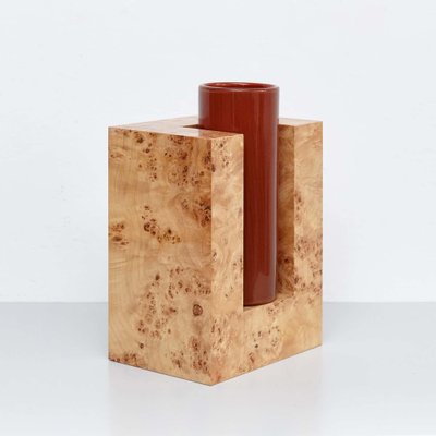 Wood and Murano Glass Vase Y from 27 Woods for Chinese Artificial Flowers by Ettore Sottsass-WM-1318350