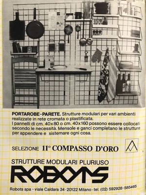 Wood and Red Portarobe Bookcase by Piero Polato for Robots, 1970s-EZ-1263590