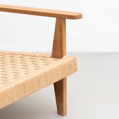 Wood and Rope Easy Armchair After Clara Porset-WM-1192917