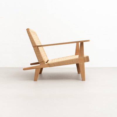 Wood and Rope Easy Armchair After Clara Porset-WM-1192917