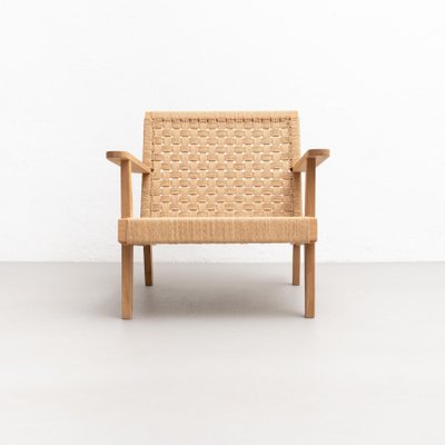 Wood and Rope Easy Armchair After Clara Porset-WM-1192917