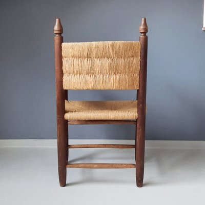 Wood and Rush Armchair, 1960s-SJU-1735519