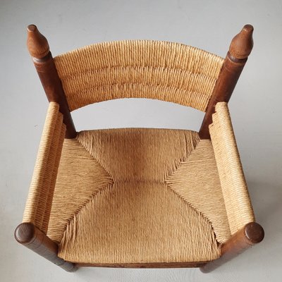 Wood and Rush Armchair, 1960s-SJU-1735519