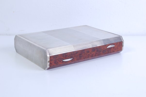 Wood and Silver Box from Janetti Florence, 1950s-XSG-1433705