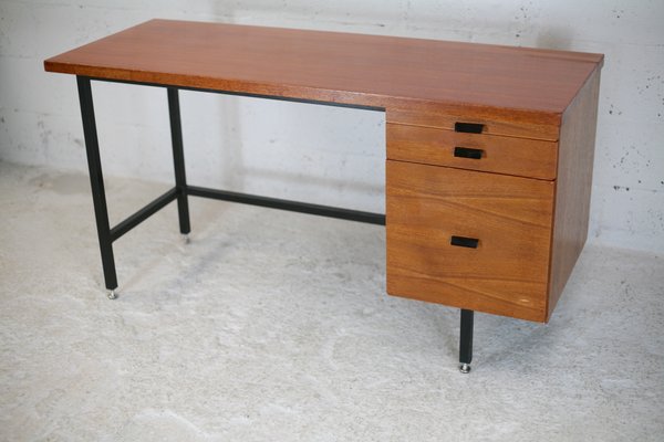 Wood and Steel Desk, France, 1960-MAO-1107602