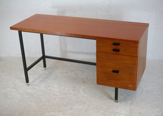 Wood and Steel Desk, France, 1960-MAO-1107602