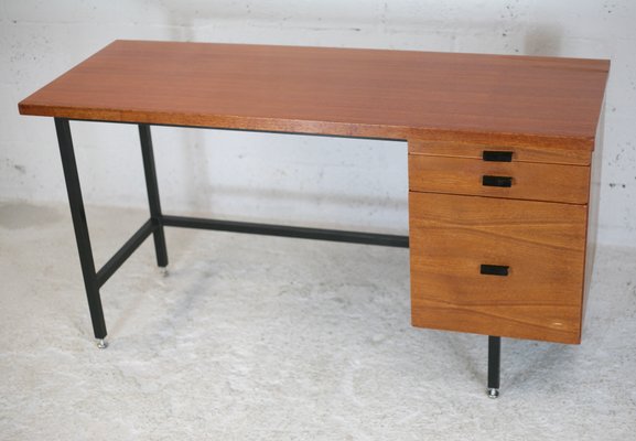 Wood and Steel Desk, France, 1960-MAO-1107602