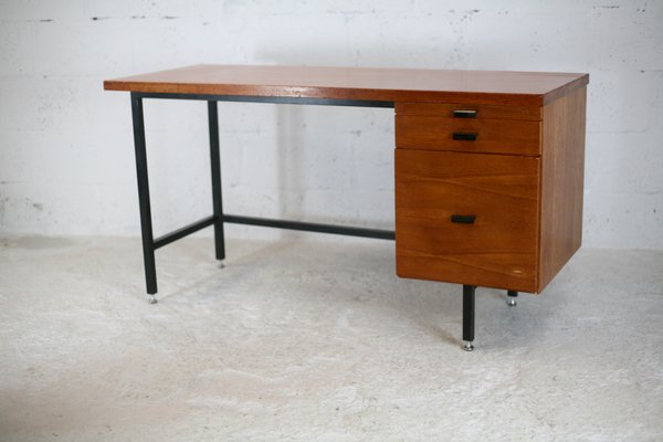 Wood and Steel Desk, France, 1960-MAO-1107602