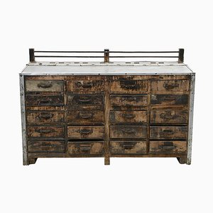 Wood and Zinc Tea Counter With 20 Drawers-NQ-1111324