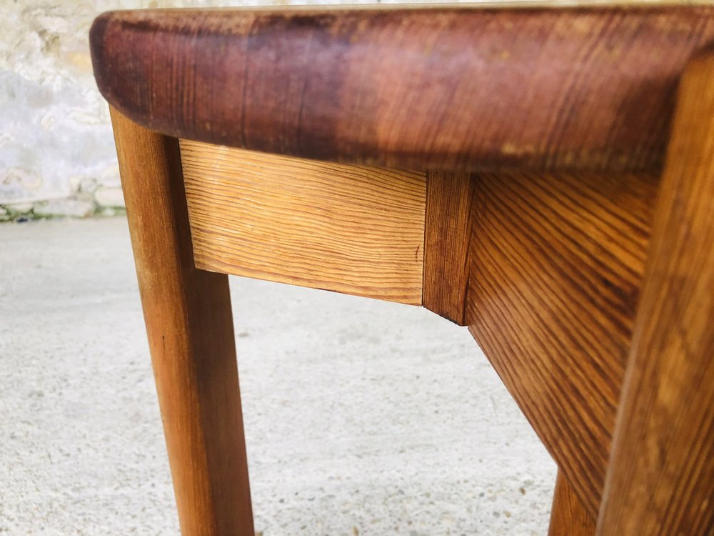 Wood Barstool with Fins on Tripod Legs, 1970s