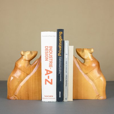 Wood Bear Bookends from VEB Kunstgewerbliche Holzarbeiten Klings, 1950s, Set of 2-YGX-746565