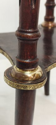 Wood, Brass and Marble Side Table, France, 1940s-RGF-1168119