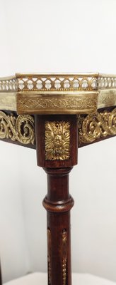 Wood, Brass and Marble Side Table, France, 1940s-RGF-1168119