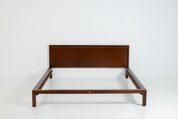 Wood & Brass Bed Frame by Balmain, 1980s-RCE-844708