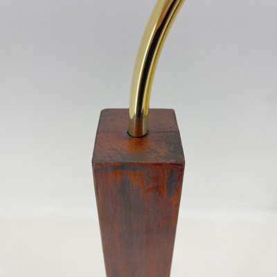 Wood & Brass Floor Lamp, Germany, 1950s-TZ-1367282