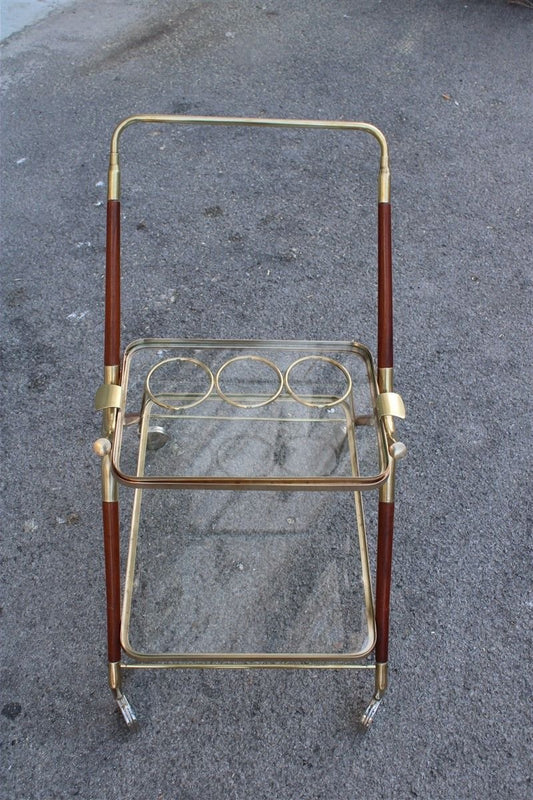 Wood & Brass Trolley, 1950s