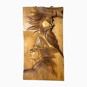 Wood-Carved Ainu Wall Decoration, Japan, 1970s-DWL-1787469