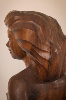 Wood Carved Female Nude with Stand-AOI-1304642