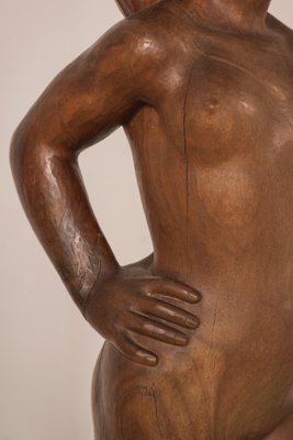 Wood Carved Female Nude with Stand-AOI-1304642