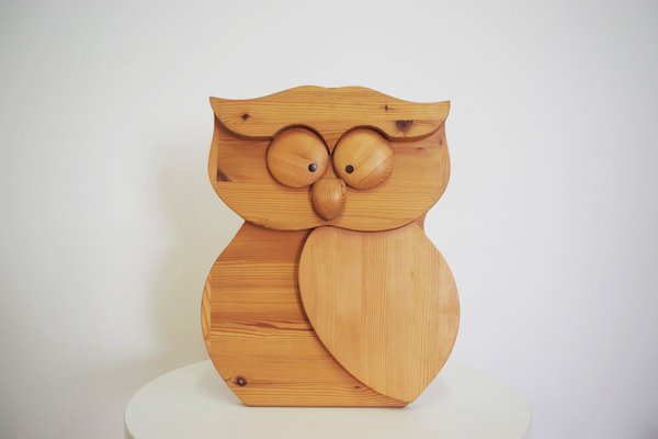 Wood Carving Owl, 1980s-KNM-903528