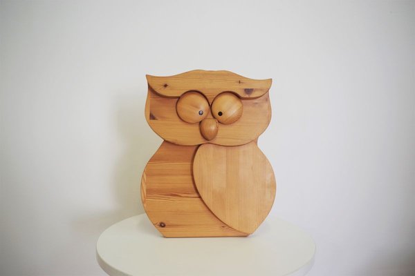 Wood Carving Owl, 1980s-KNM-903528