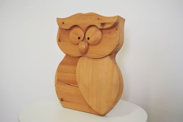 Wood Carving Owl, 1980s-KNM-903528